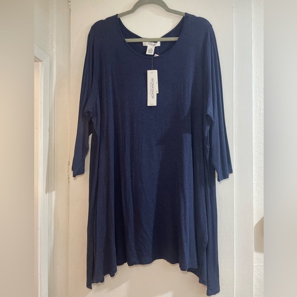 NWT Blue Tunic Top with flare and side splits 3XL - Picture 1 of 6